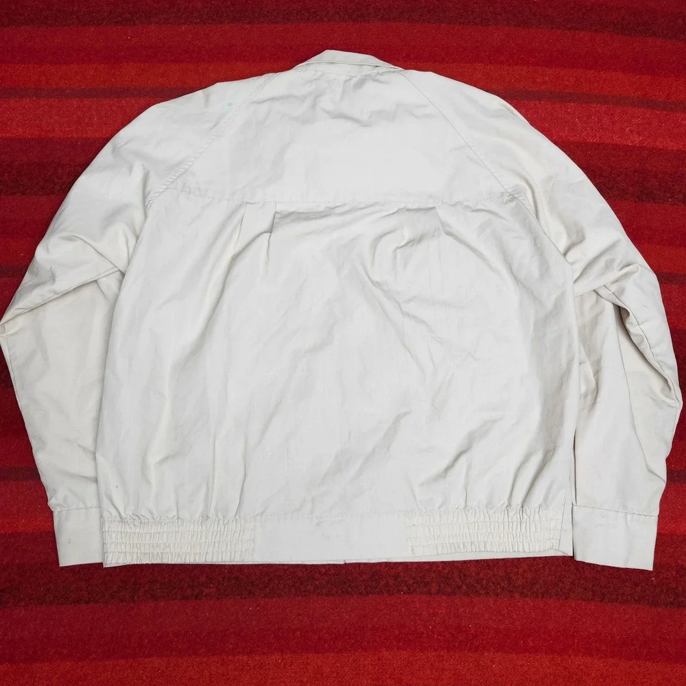Vintage Boxy Cropped Harrington Jacket Mens 48 Cream Water Repellent Workwear